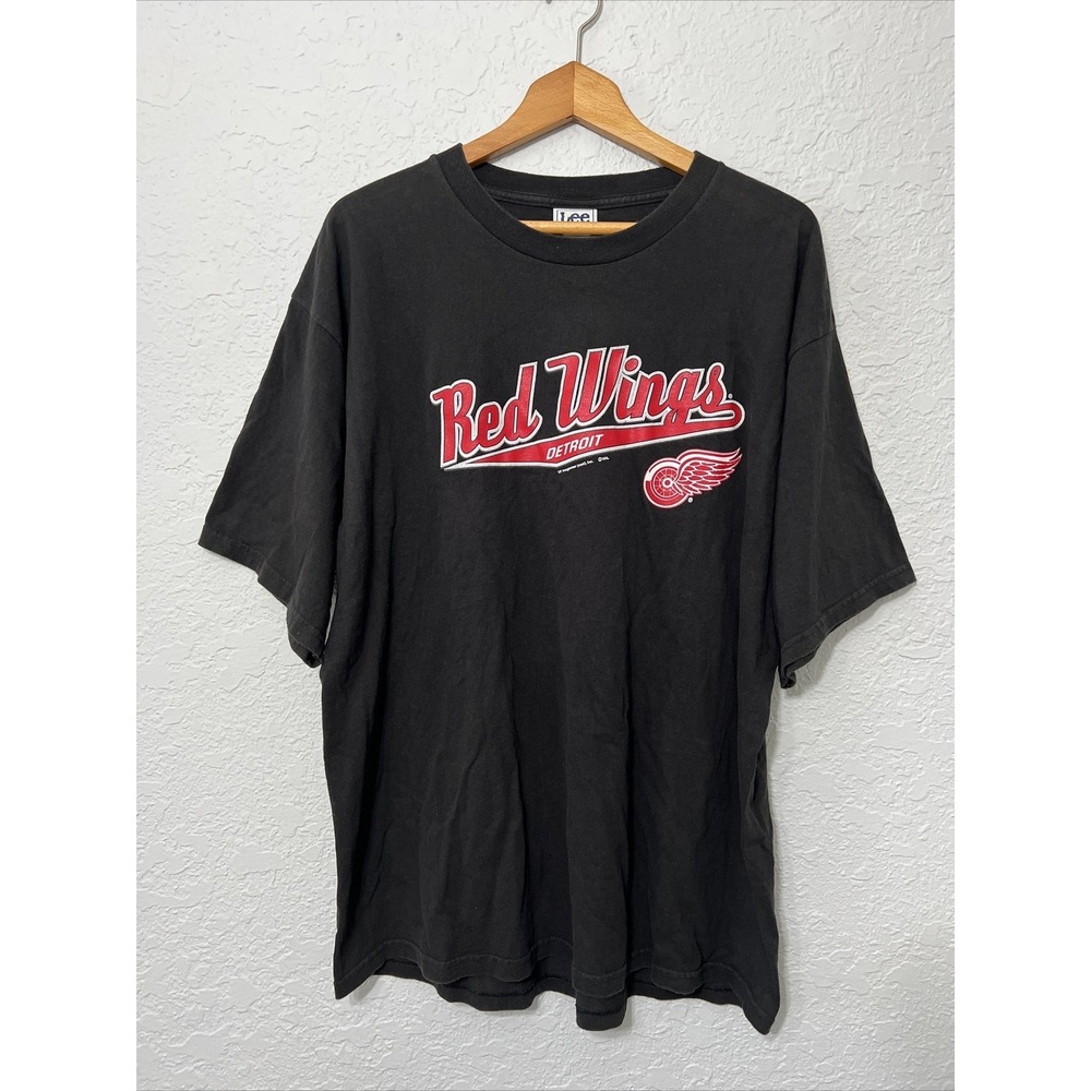 Vintage Lee Sport Detroit Red Wings Shirt Men's Size XL NHL Hockey Black